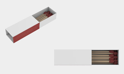 match box isolated on white background. 3d illustration