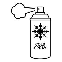 冷却スプレーのモノクロアイコンイラスト