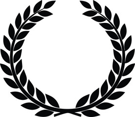 circular laurel foliate silhouette vector illustration