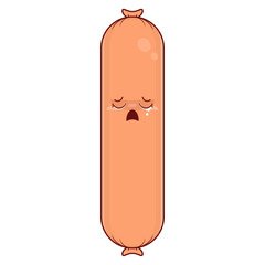 sausage crying face cartoon cute