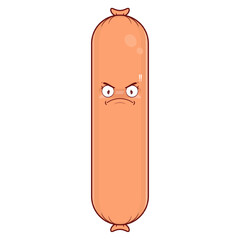 sausage angry face cartoon cute
