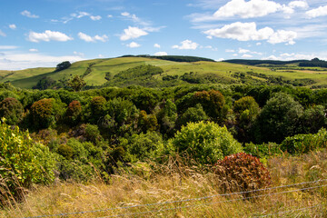 Scenic Rolling Hills Under Blue Sky