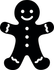 Obraz premium Gingerbread Man vector black silhouette design