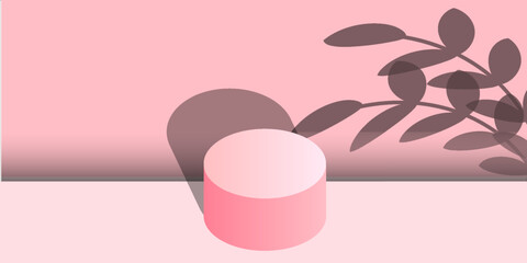 Nature stage podium with lighting, Stage Podium Scene with for Award Ceremony on color Background. Vector illustration