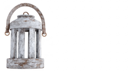 Ornate, weathered lantern with arched handle