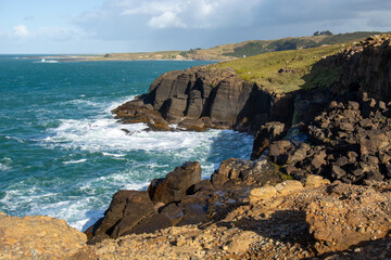 Scenic Coastal Cliffs with Waves