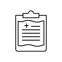 Medical Form Document Icon, Minimalist Vector Symbol with Health Cross and Info Lines