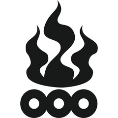 Campfire Icon for Camping, Outdoor Cooking, and Wilderness Life.