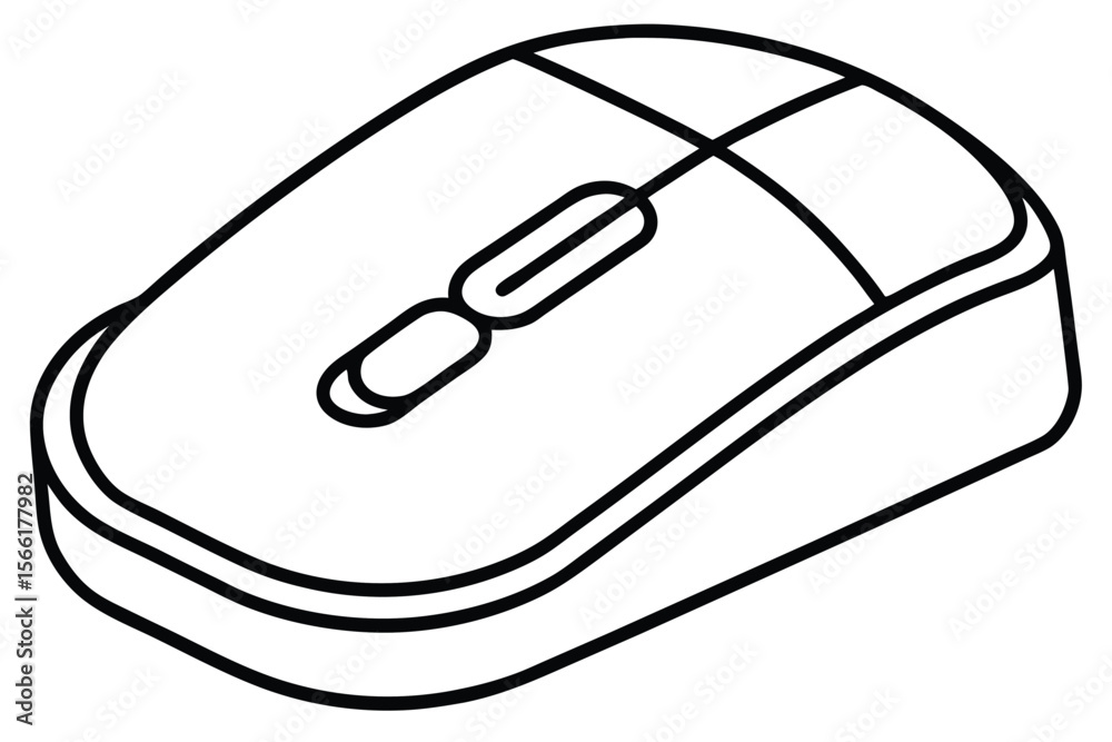 Fototapete Modern isometric computer mouse design for left handed users