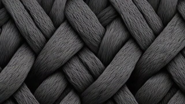 Glossy Detail Knitted Intricate Black Braided Pattern Textured Background for Design Use