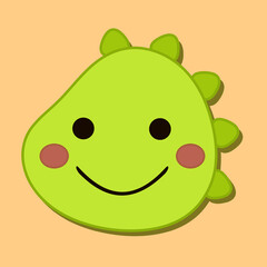 Dinosaur Face Cute Design Vector