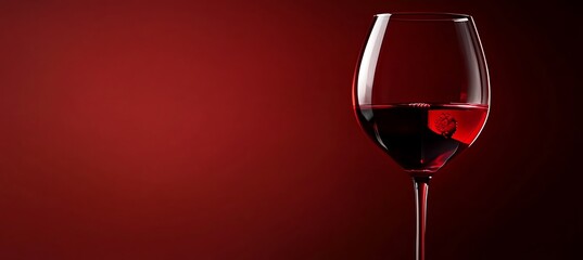 A wine red gradient background.