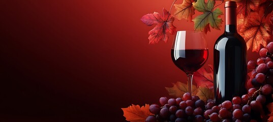 A wine red gradient background.