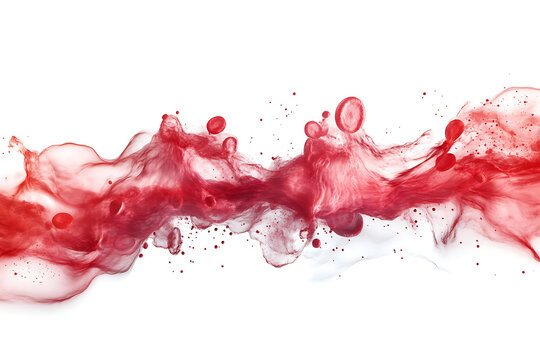 Abstract red blood cells flowing through a swirling fluid