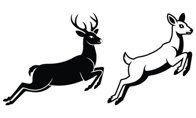 Obraz premium deer silhouette vector