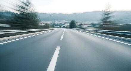 Blurred Motion Fully Blur Road, Speed and Journey Concept