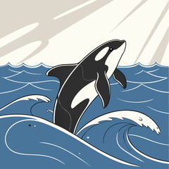 vector illustration of a dolphin