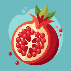 vector illustration of a pomegranate