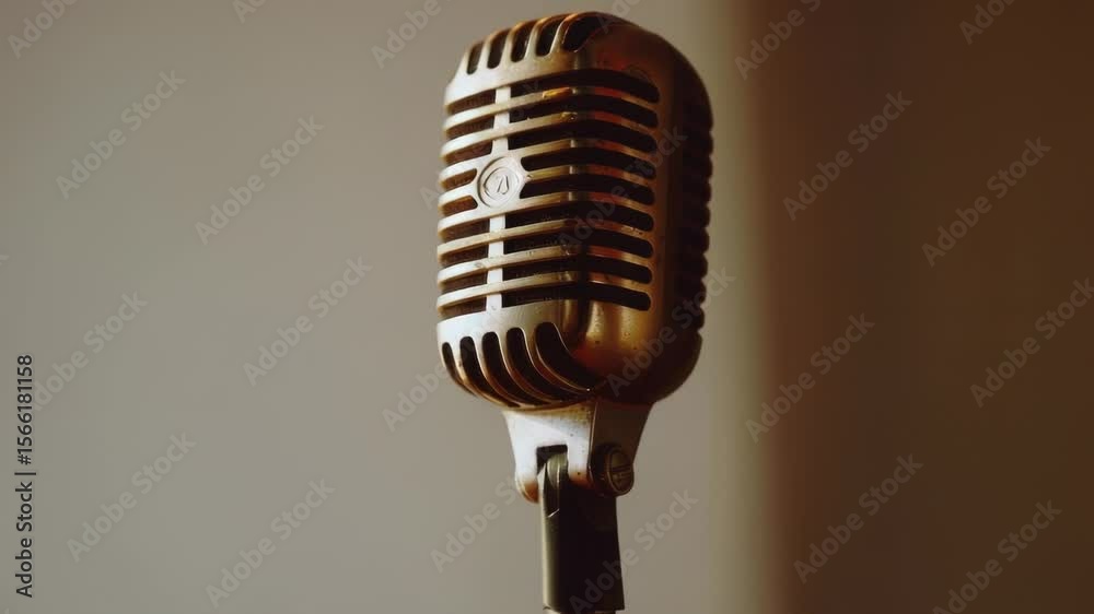 Poster A high-quality image of a microphone in a close-up view