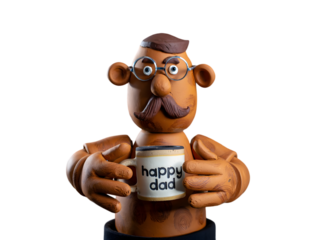 Funny cartoon boy and animal smiling in playful comic style illustration