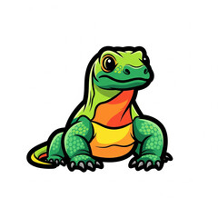 Cute Komodo Dragon Vector Icon - Colorful & Playful