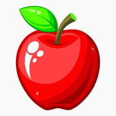 red apple with leaf