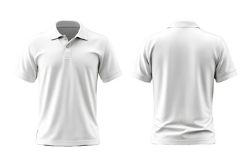 Blank white polo shirt, front and back views (39)