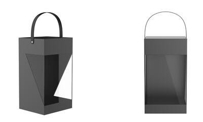 cardboard packaging box for fast food meal candy cookies gift or other products. 3d illustration