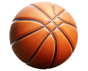 Orange basketball textured surface isolated on a transparent background