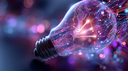 Dynamic futuristic AI background with glowing blue circuits and layered digital rings—perfect for tech branding, AI presentations, or innovation content needing a modern digital edge.