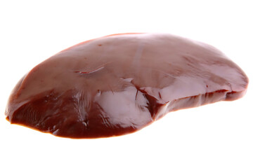 Raw pork liver isolated on a transparent background