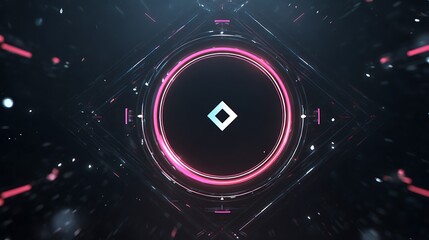 Sleek Futuristic Outro Screen with Neon Logo Placeholder & Social Icons