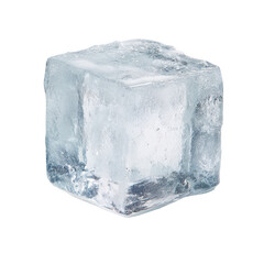 Obraz premium A single, clear, square ice cube