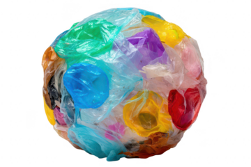 Plastic pollution globe