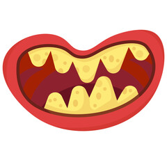 Cartoon Monster Mouths with Teeth and Tongues