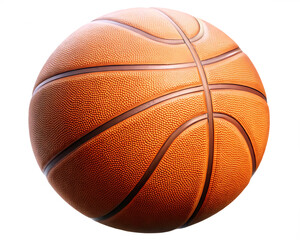 Textured orange basketball isolated on a transparent background