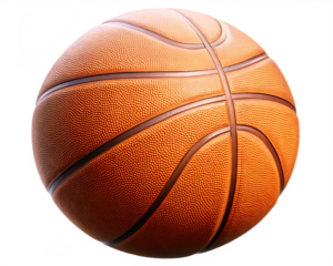 Textured orange basketball isolated on a transparent background