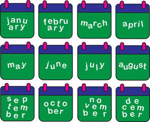 calendar icons per months