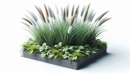 Fototapeta premium Grass photographed in studio on white background