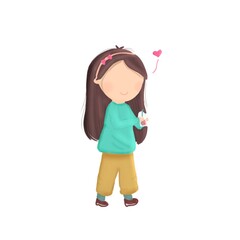 little girl loves boba with tosca shirt