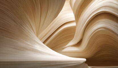 Abstract Sandstone Canyon Formation with Smooth Curves and Light Play Ideal for Backgrounds and Textures with Warm Earthy Tones and a Minimalist Aesthetic