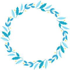 Flower circle frame wreath illustration