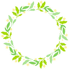 Flower circle frame wreath illustration