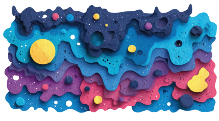 Colorful layered abstract space landscape