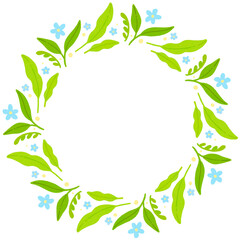 Flower circle frame wreath illustration