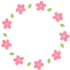 Flower circle frame wreath illustration