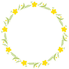 Flower circle frame wreath illustration