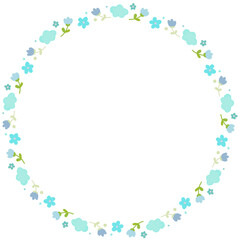 Flower circle frame wreath illustration