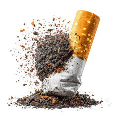 Cigarette butt and tobacco debris