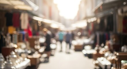 Blurred City Market A Fully Blurred Impression of Vibrant Street Life